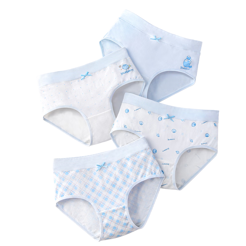Ailier&ouluola Girls' Underwear, Pure Cotton 100%, Class A Children's Panties for Ages 6-12, Big Girls' Triangle Briefs for Students, Antibacterial, Size S