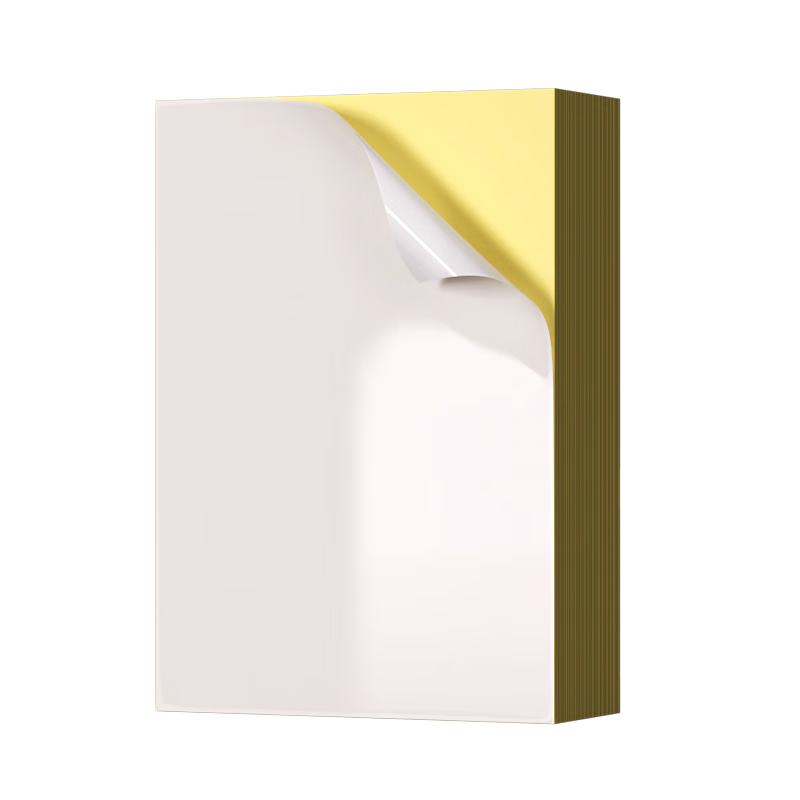 Surada A4/80 Sheets, Self-Adhesive Glossy Coated Paper, Back-Coated Printing Paper, Full Sheet without Cutting, Multi-Functional/Laser Printer Compatible, BQ-0004