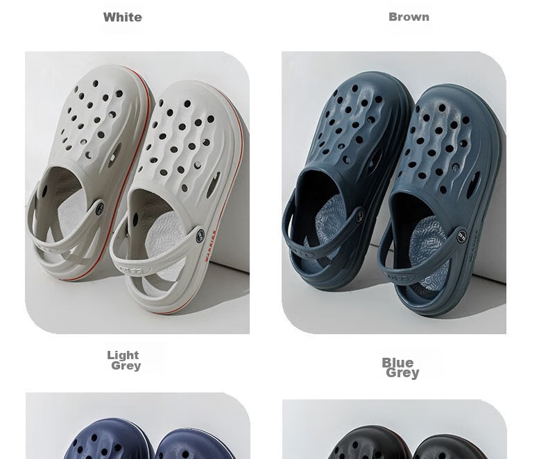Huili Outdoor Perforated Shoes for Men, Non-Slip Beach Sports Bathroom Outdoor Wear Sandals HL02271 Khaki Size 39 7