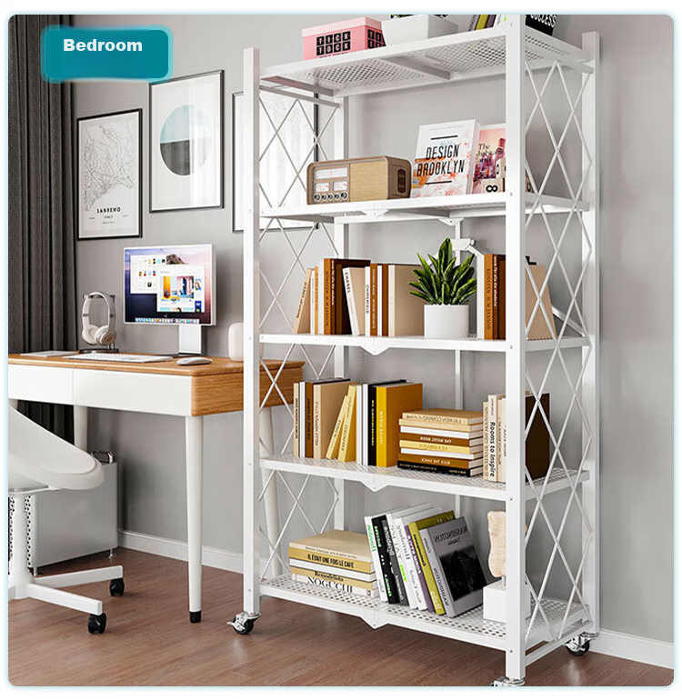 Anerya Kitchen Storage Rack, Floor-Standing Movable No-Installation Microwave Oven Organizer Shelf, Storage Rack, 5-Tier Thickened Versio 16
