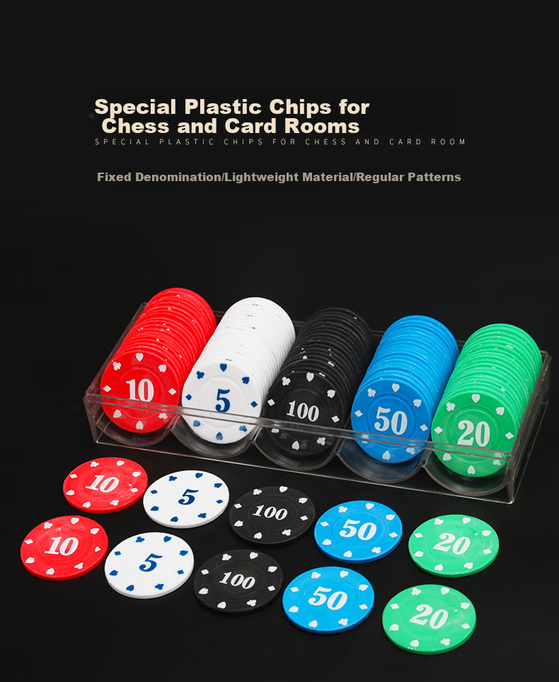 Huasheng Poker Chips Double-Sided Texas Hold'em Poker Chips H-021, 100 Pieces (5,10,20,50,100) 1