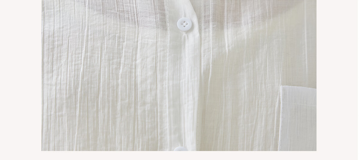 Chushen Thin Long-Sleeve Shirt for Women, Loose-Fitting Versatile See-Through Vacation Casual Jacket Top S144C2684 White L 4