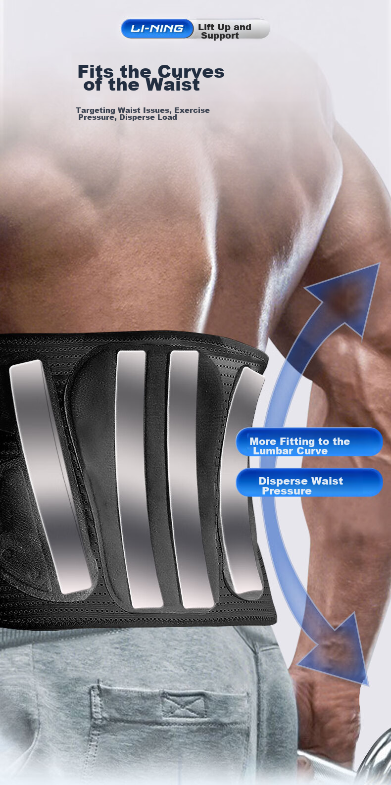 Li-Ning Back Support Belt for Men And Women, Warm Lumbar Disc Herniation Lumbar Muscle Strain Steel Plate Support Sports Waist Brace for Prolonged Sitting 7
