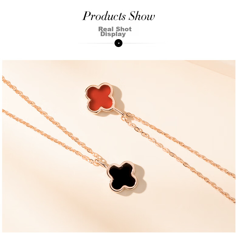 Grace Girl Four-Leaf Clover Necklace for Women, Simple And Elegant Rose Gold Collarbone Chain, Anniversary Birthday Gift for Girlfriend 8