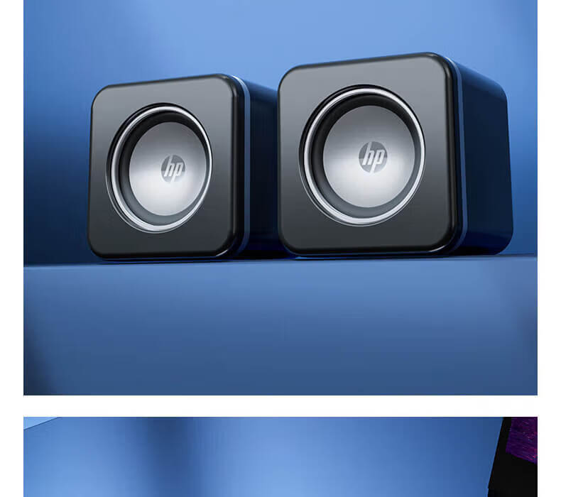 HP 2111 Computer Speakers Mini Desktop Speakers Small Steel Cannon Multimedia Laptop Desktop Mobile Dual-Interface Wired Home Subwoofer 21