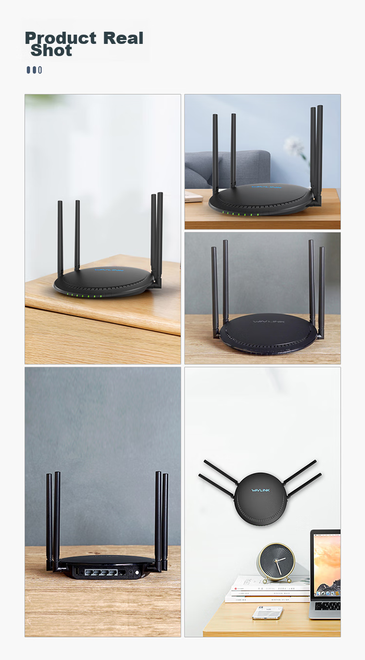 Wavlink Full Gigabit Wireless WiFi Router, AC1200M Dual-Band 5G High-Speed Wall-Penetrating Home Router, Full Gigabit Wired Port WiFi Gaming Router D2G 22