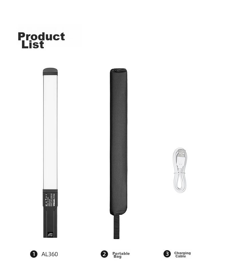 AMBITFUL Photography Fill Light, RGB Full Color Stick Light, Live Streaming Atmosphere Light, Outdoor Shooting Portable Pocket Light, Handheld Ice Light, LED Lighting 18