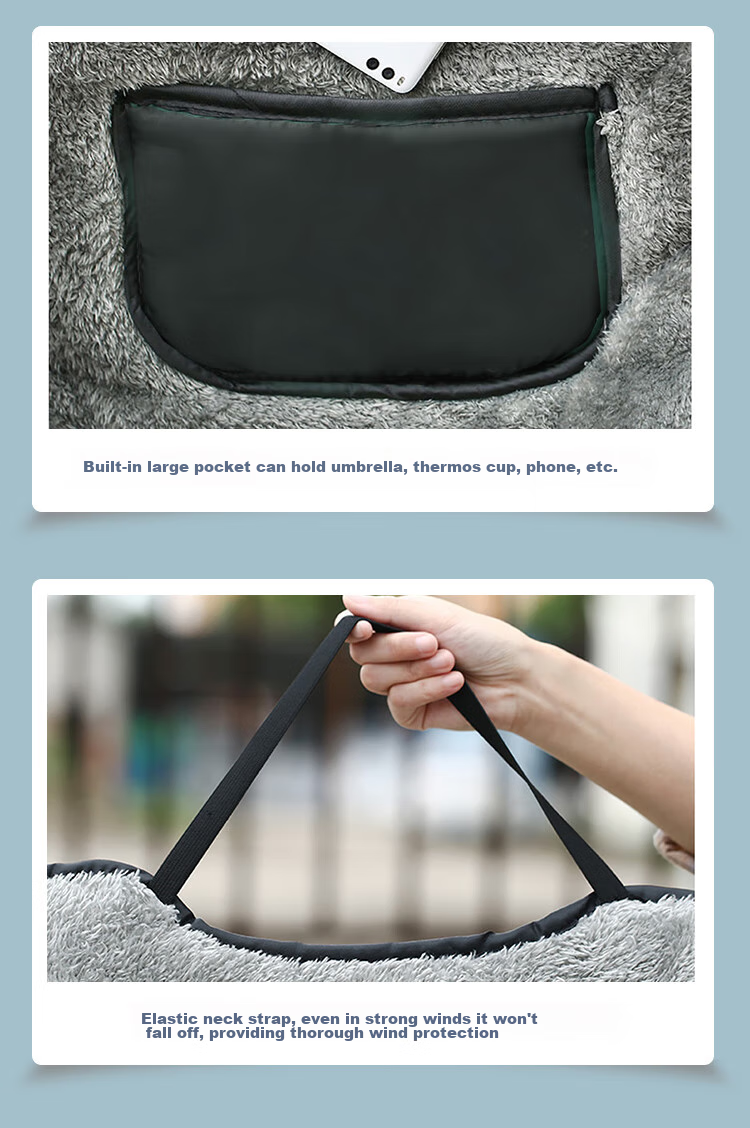 PEAK Electric Scooter Windshield Cover, Windproof, Waterproof, Cold-Resistant, Warm, Thickened, Side Wings Fully Enclosed, Dark Gree 8