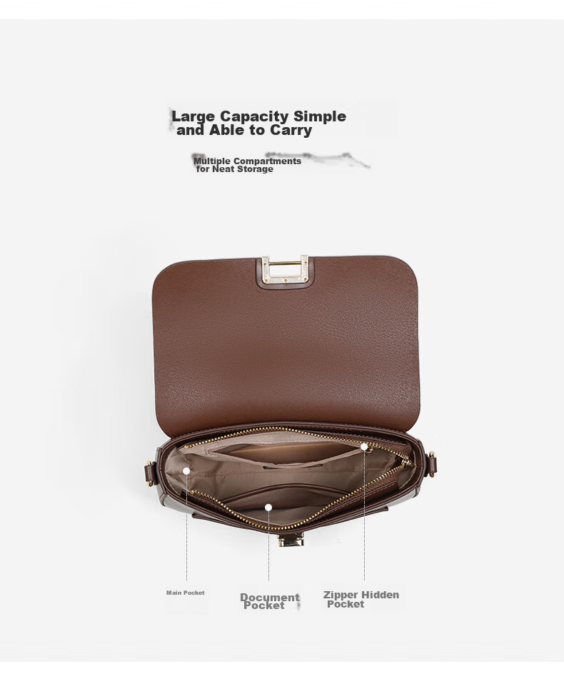 C.BANNER Leather Handbag, Women's Crossbody Bag, Light Luxury Shoulder Bag, Versatile Commuter Bag, Brand Birthday Gift for Girlfriend on May 20 6