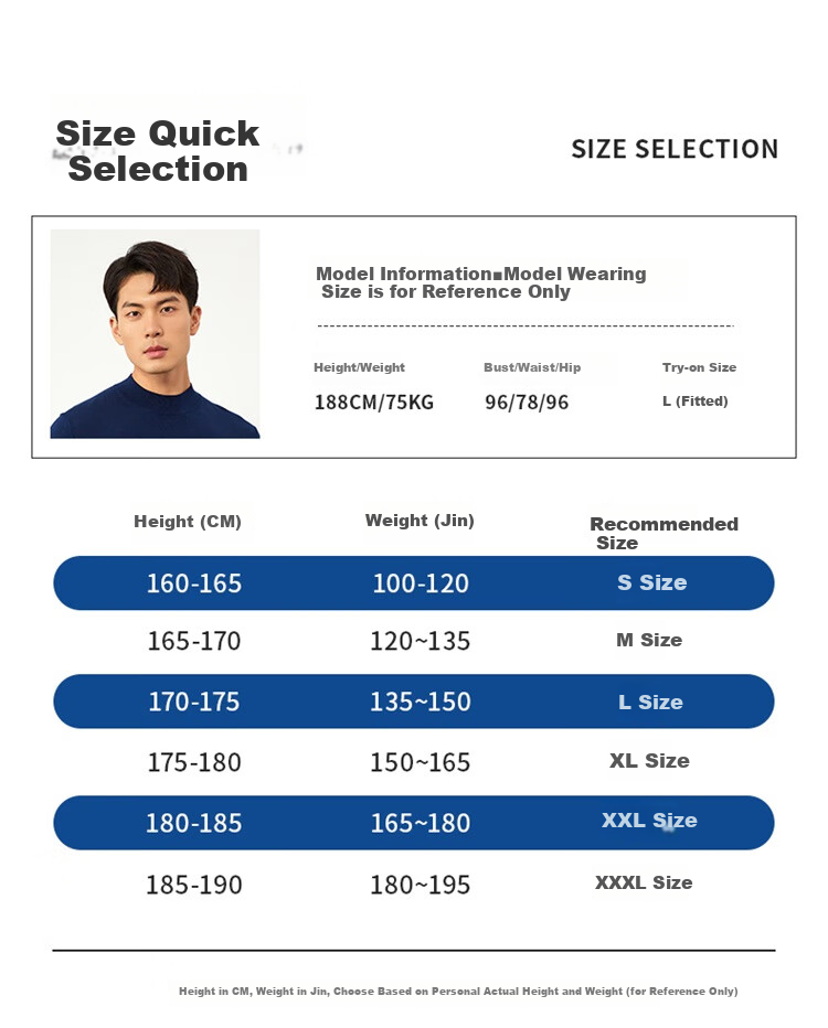 Goldlion Men's Wool Sweater, Spring And Autumn New Style, Simple Solid Color Knitted Inner Layer Top WLR0739-LK103, Navy Blue, M00 3