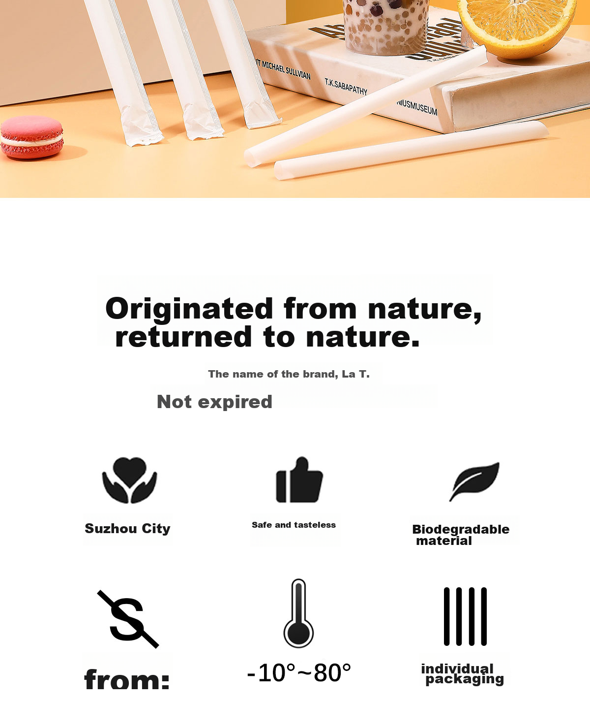 Dengbi Biodegradable Thick Straw Food-Grade Wide-Mouth Bent Plastic Pearl Milk Tea Straw for Infants, Toddlers, Children And Babies to Drink Porridge And Liquid Food 2