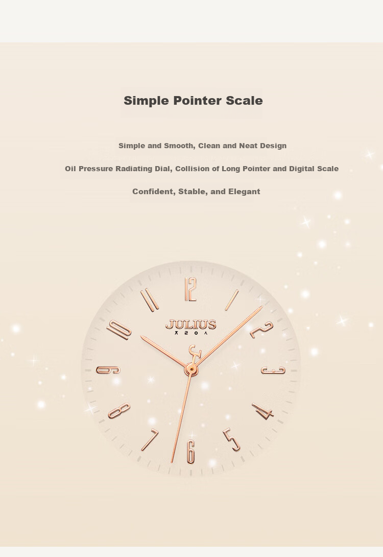 Julius Women's Watch, Fashionable Korean Style, Casual Large Dial Quartz Waterproof Ladies Watch for Students And Women, Pink JA-1017D 7
