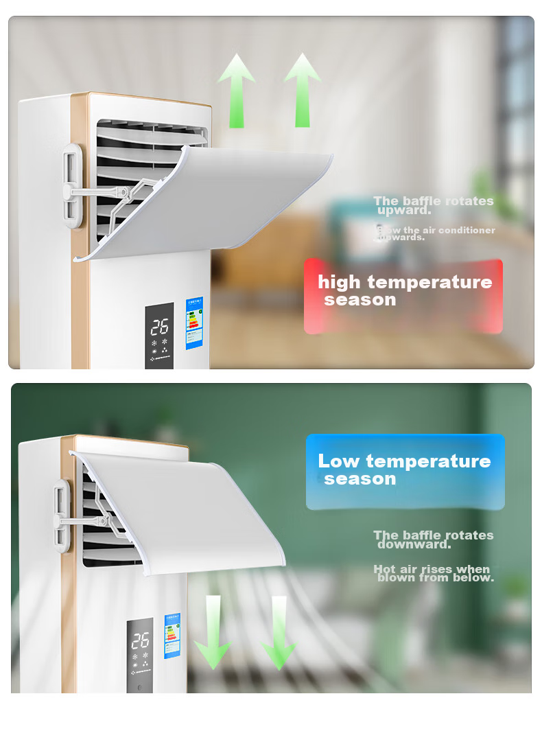 XIAOHUANGHOU Floor-Standing Cabinet Air Conditioner Wind Deflector, Anti-Direct Blowing, No Drilling Required, Adjustable Multi-Angle, 20*70CM 9