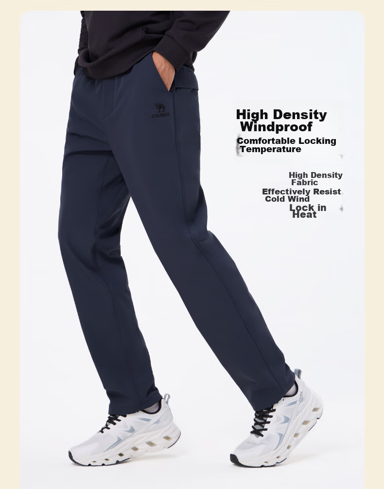 CAMEL Casual Pants for Men, Cargo Pants, Outdoor Water-Repellent, Loose-Fit Wide-Leg Straight-Waist Woven New Sports Trousers 16