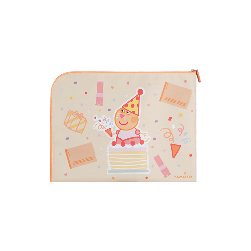 KOKUYO Peppa Pig Collaboration Series Student Subject Classification File Bag, Zipper Pouch, Subject Bag, Orange, 1 Piece, WSG-KU7MK11 Digital Full Network Low Price