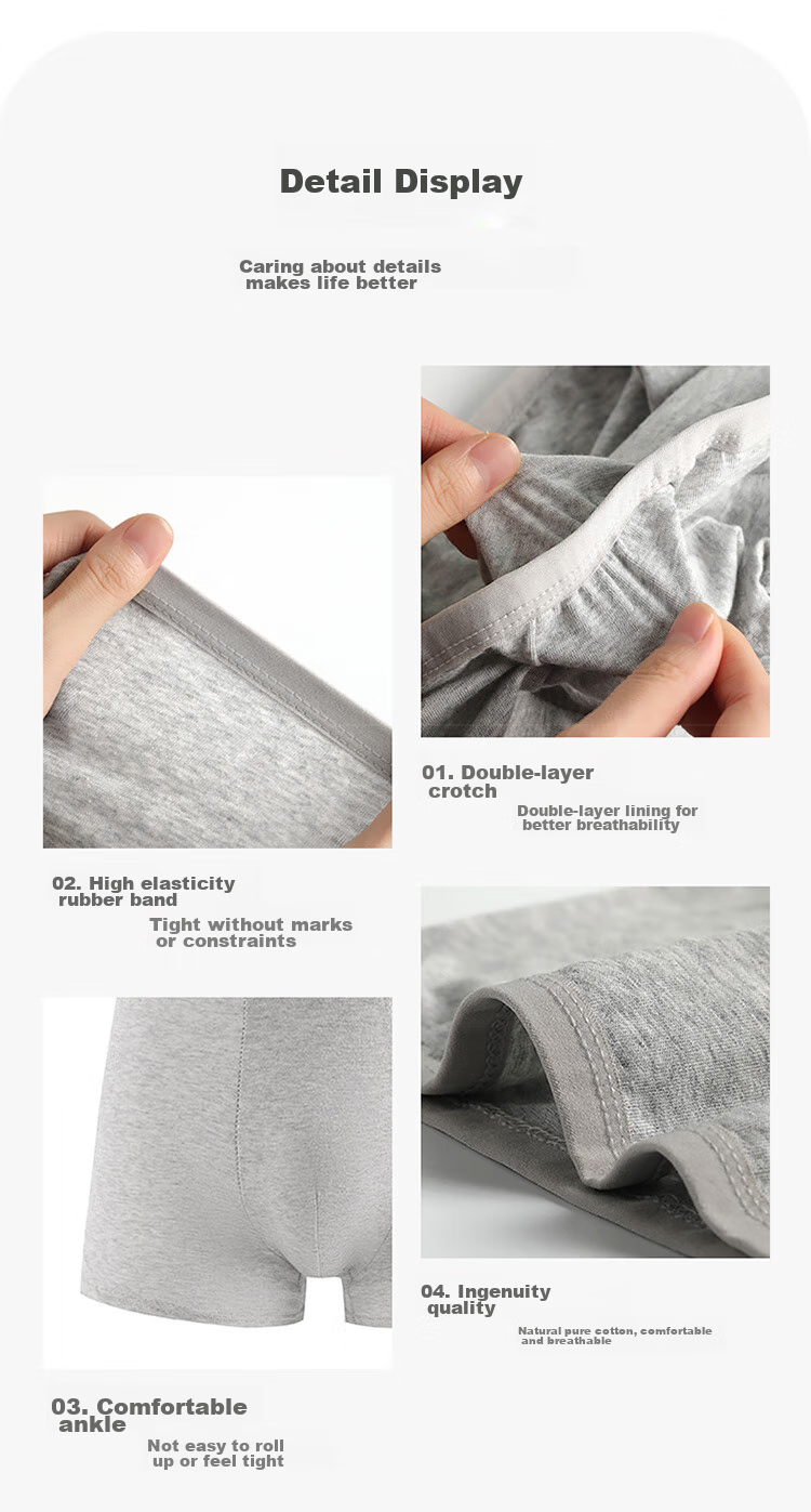 LangSha Disposable Men's Underwear, Pure Cotton Boxer Briefs, No-Wash, Sterilized, for Business Trips, Travel, And Vacations, Individually Packaged 14