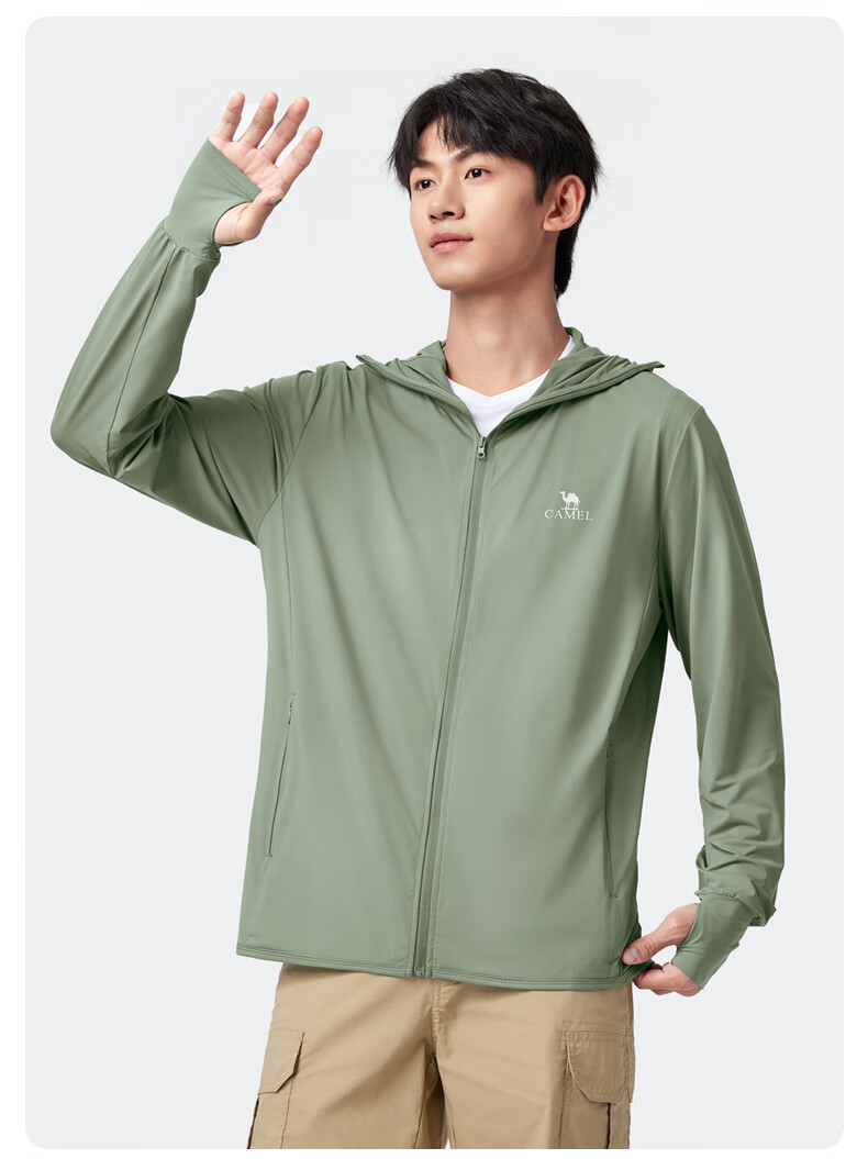CAMEL Ice Mountain Sun Protection Clothing 1.0 Men's UV-Resistant Original Yarn Cool Breathable Quick-Dry Jacket, Summer M13BA03100B 26