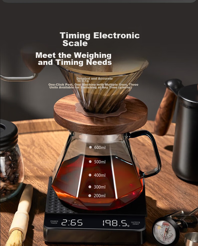 TEOTM Pour-Over Coffee Maker Set, Hand Grinder Coffee Machine, Manual Bean Grinder Set, Home Use Pour-Over Coffee Equipment Gift Box Set 15