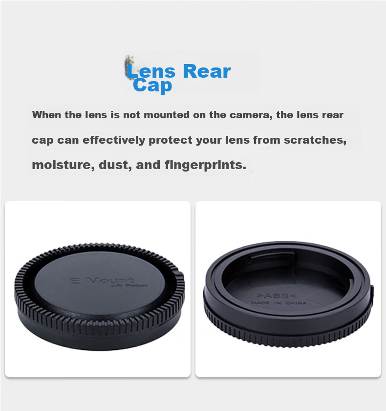 JJC Compatible Lens Hood for Sony Camera Body, Lens Cap for A7r5/r4/r3 A7m5/m4 A7s3 A7C ZV-E1 ZV-E10 A6400 A6700 E-Mount 2