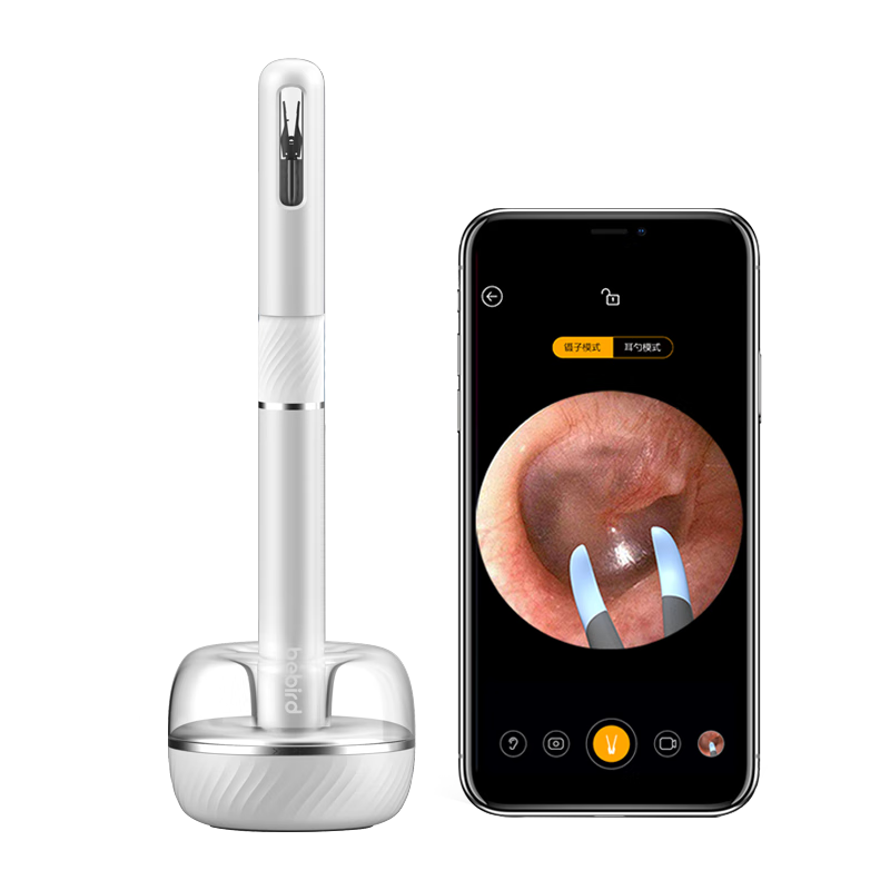 Bebird Visual Ear Pick, Hummingbird Tweezers, Ear Cleaning Device, Visual Ear Examination Tool, Ear Cleaning Instrument, Note5 Pro, Glacier White