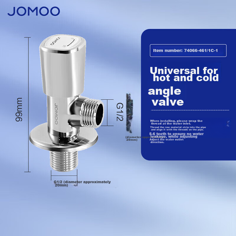 Смеситель JOMOO для ванной комнаты, угловой, латунный, с керамическим картриджем, яркий серебристый
