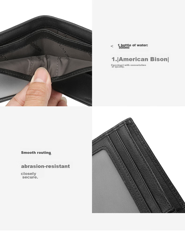 MEXICAN Men's Short Wallet, Top-Grain Leather, Lightweight And Soft Card Holder, High-End Gift Box, Birthday Present for Men And Fathers 11