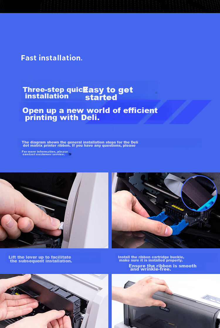 Deli DE-620K Dot Matrix Printer 1+6 Linking with VAT Control Invoice Special Use, Receipt Voucher Express Delivery Outbound Commercial Office Printing 7-Part Continuous Printing 14