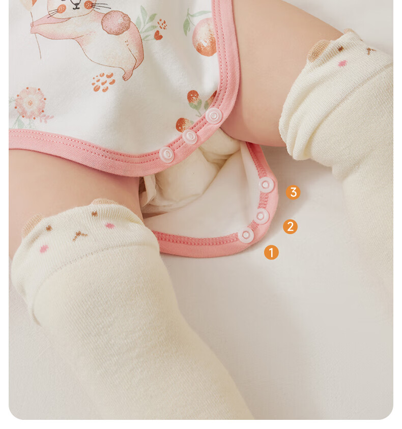 Beitaisi Baby Clothes, Spring And Summer Long-Sleeve Bodysuit, Newborn Infant Belly Protection Clothing, Small Age Pure Cotton Onesie 14