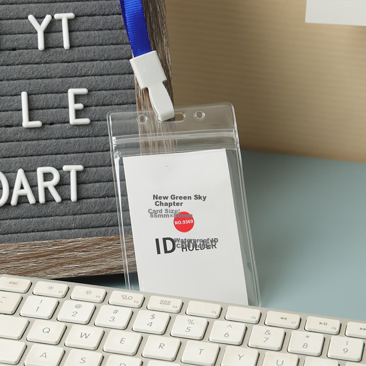 TANGO Office Work Badge Holder Card Holder ID Badge Lanyard Employee Badge COVID-19 QR Code Elderly PVC Vertical Card Holder + Lanyard, 24-Piece Set 6