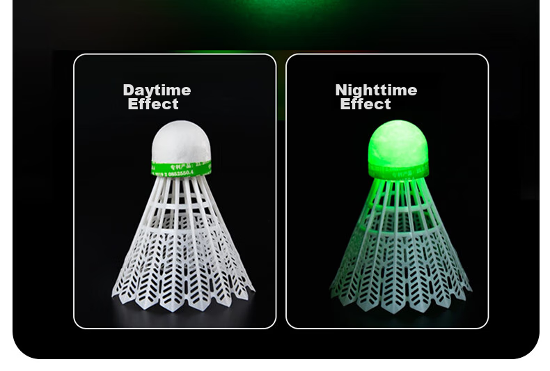 KAWASAKI Badminton Nylon Shuttlecocks, Durable Night-Luminous Fluorescent LED Lighted Nylon Shuttles N10PRO (Set of Four) 6