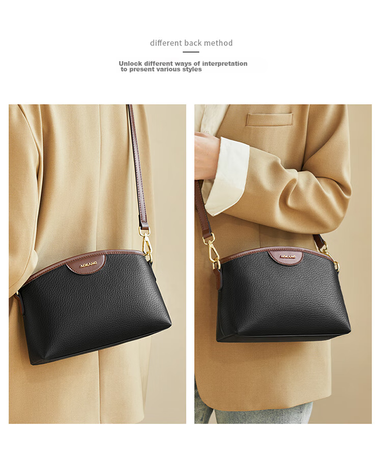 Aokang Women's Handbag, Trendy Top-Grain Leather Small Square Bag, Light Luxury Crossbody Shoulder Bag, Birthday 520 Gift for Girlfriend Or Wife 7
