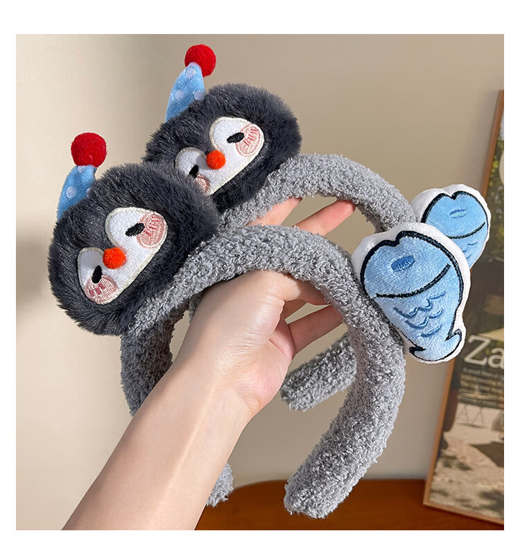 NIANFIN Spring Summer New Penguin and Little Fish Headband Cartoon Hair Accessories Girls Photo Hair Clip Funny Headband 8