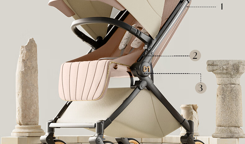 Dear Mom, Stroller with Reversible Seats for Sitting And Lying Down, Lightweight, High Landscape Design, Large Cabin, Airplane-Friendly Umbrella Stroller 55