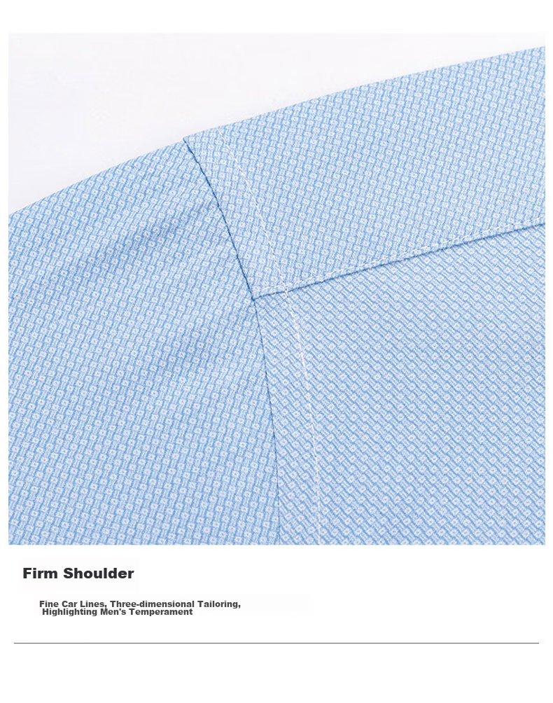 FIRS Long-Sleeve Shirt for Men, Spring And Autumn Business Casual Antibacterial Versatile Dress Shirt, Lake Blue, Size 44 19