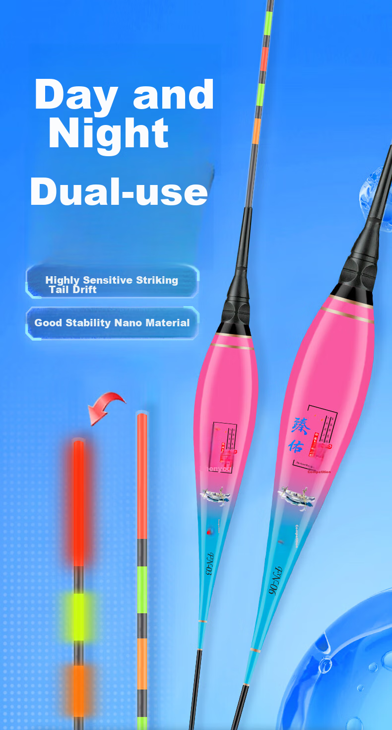 Grsaed Electronic Fishing Float for Crucian Carp, Carp, And Other Fish, Invisible at Night, Luminous, Highly Visible, High Sensitivity Nano Fishing Float FN03 1