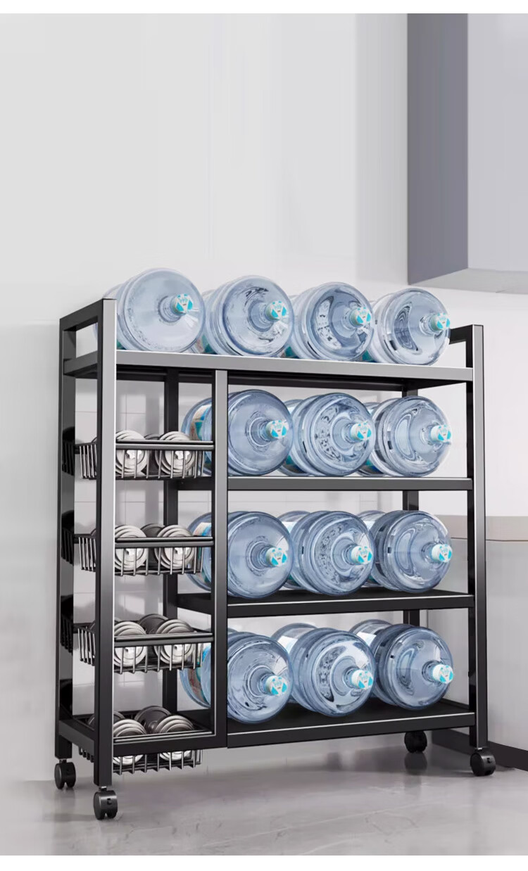 Yupin Floor Storage Rack, Multi-Layer Kitchen Organizer for Oven, Cookware And Vegetable Storage Shelf, ZW170 Four-Tier 120 7