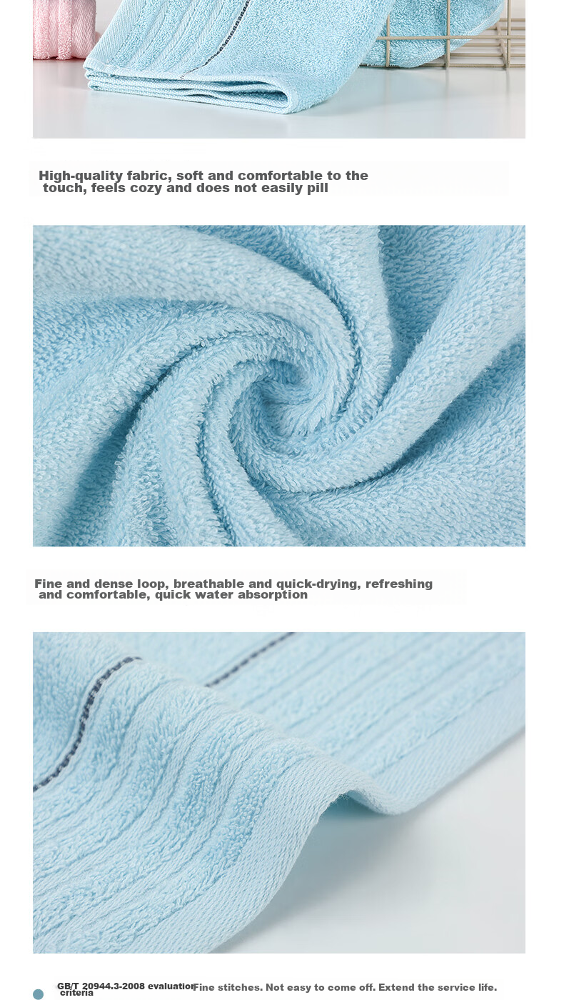 Grace Class A Pure Cotton Towel, Absorbent Face Washing Bath Towel, Plain Soft Facial Cleansing Cloth, Single Pack, Cream White 9