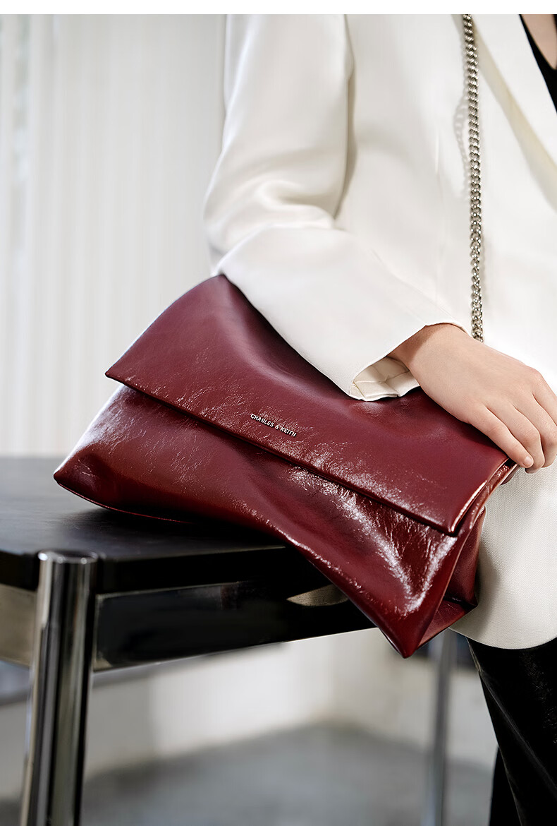 CHARLES&KEITH Large Capacity Soft Chain Messenger Bag, Shoulder Bag, Underarm Bag, Women's Handbag, Birthday Gift, CK2-20271514 6