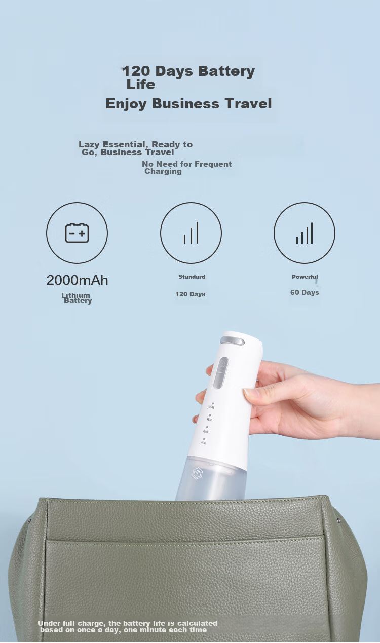 JD Original [Mid-Autumn Festival Gift] Portable Water Flosser with 6 Nozzles, 300ml Large Water Tank, Ultrasonic Dental Irrigator, Oral Irrigation Device for Orthodontics And Gum Care, Adult Use 17