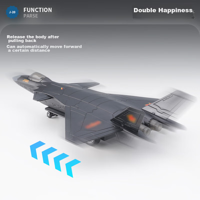 Yixuanwanju J-20 Fighter Jet Model Alloy Realistic Military Combat Aircraft Model Aviation Model Airplane Ornament Children's Toy Gift 7