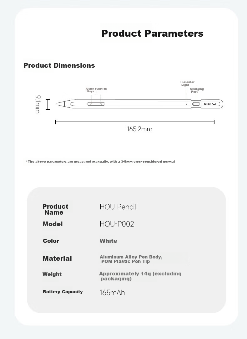 Houhou [Official-Grade Equivalent] Capacitive Stylus Apple Pencil Pro Third Generation IPad Touch Pen Compatible with 2026 IPad Pro/Air8/iPad11 Tablet Writing Stylus 16