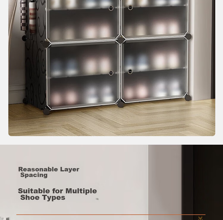 Anerya Shoe Cabinet Entrance Shelf, Indoor Dormitory Multi-Layer Dustproof Storage Unit, Single Column with 6 Layers 6