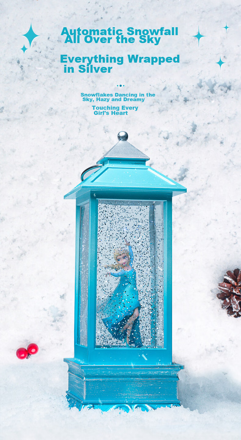 Disney Music Box, Musical Box, Crystal Ball Night Light, Frozen Elsa Princess Girl, National Day Gift, Wind Lamp Ornament 3