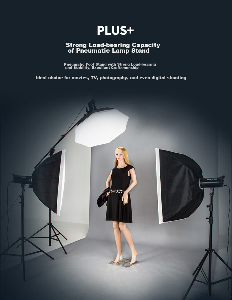 Beiyang 2.8-Meter Air Cushion Light Stand, Photography Light, Live Streaming Light, Flash Light Stand, Portable Studio Light, Video Studio Live Streaming Tripod Light Stand, Folding Light Stand 5