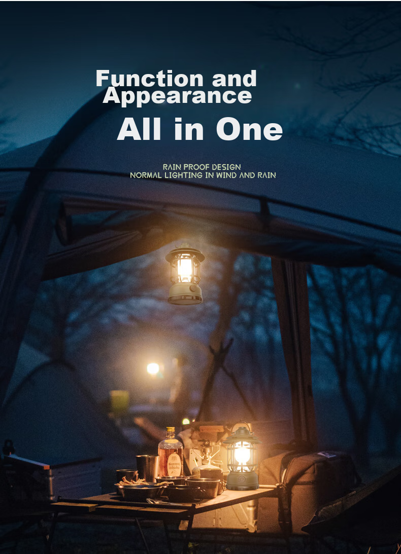 SHENYU Camping Light, Outdoor Rechargeable Lantern, Tent Light, Hanging Lamp, Horse Lantern, Power Outage Home Lighting, Long-Lasting Battery Life 1