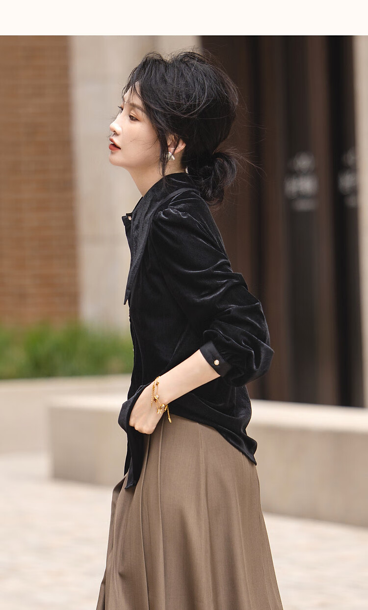 Dme [Japanese-Style Fragrance] Spring And Autumn Elegant High-Quality Lapel Shirt, Single-Breasted Long-Sleeve Lady's Blouse, Women's Top 11