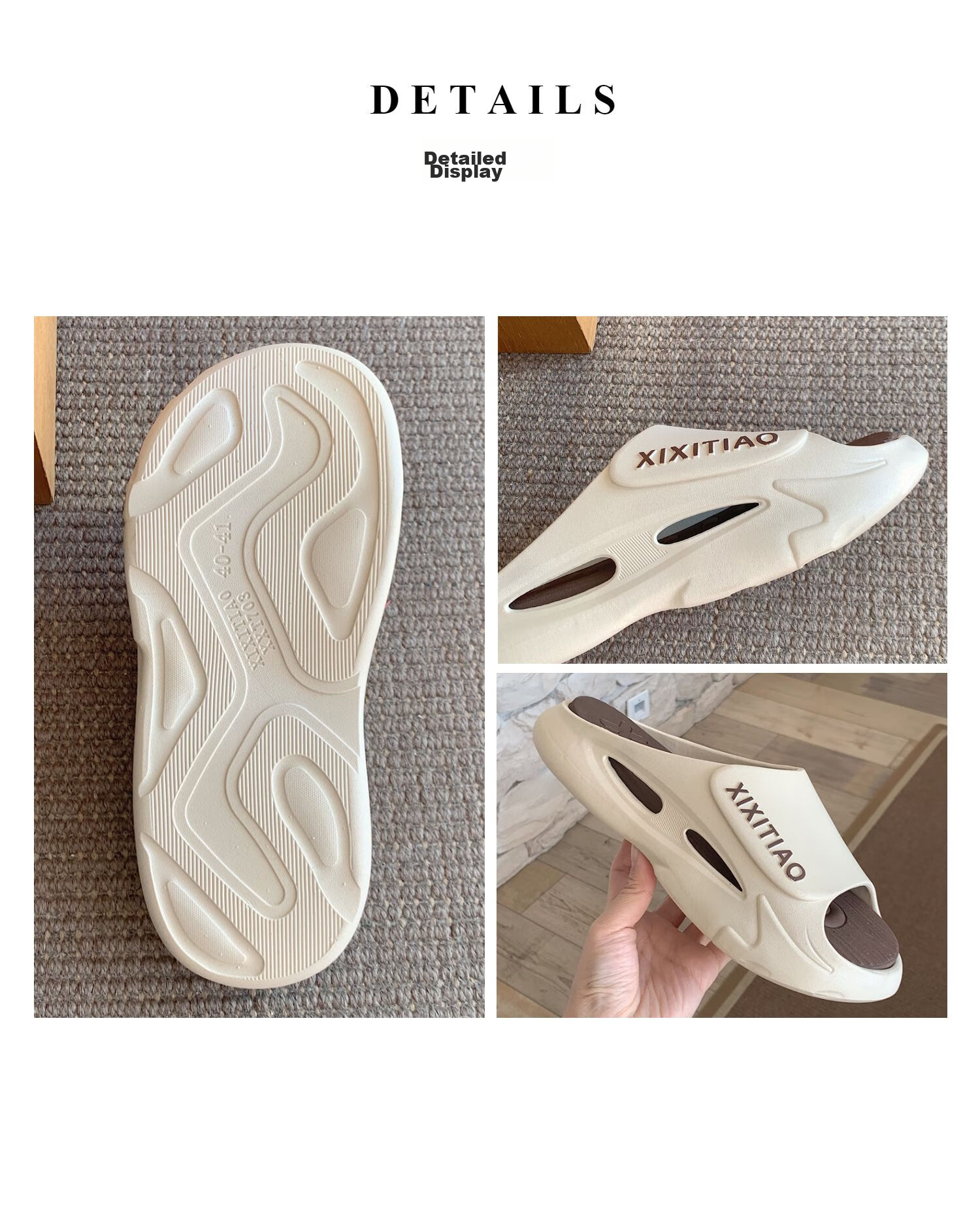 XIXITIAO Summer Trendy Fashion Slippers for Women And Men, Indoor Outdoor Wear, Sports Non-Slip Soft Sole Sandals, Lake Blue, Size 44-45 5