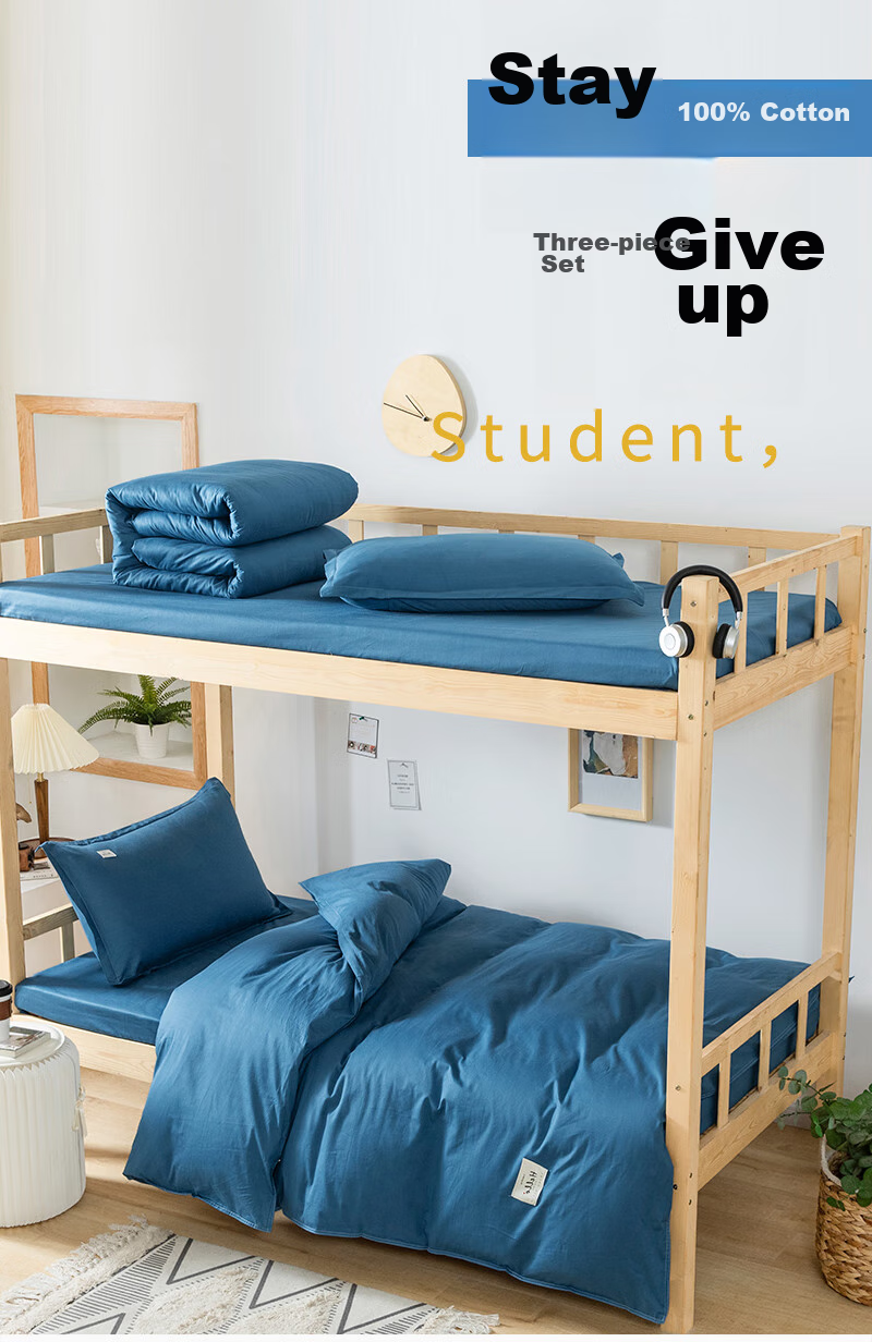 Mengshina Pure Cotton Dormitory Three-Piece Bedding Set for College Students, Bed Sheet And Duvet Cover for Single Bed, 0.9/1.2 Meters, Mengke 1