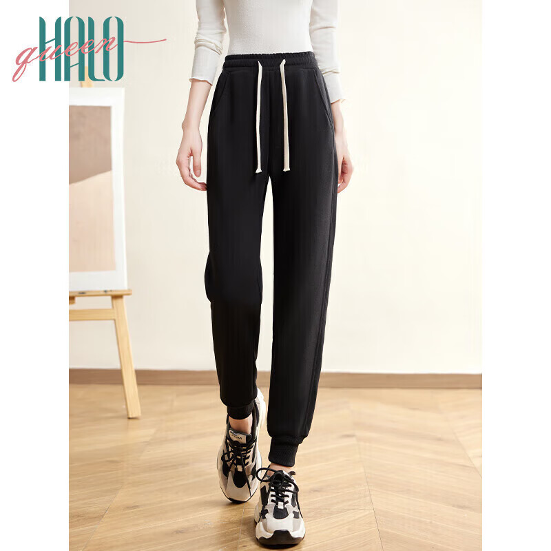 Halo Queen Women's Casual Pants, Spring And Autumn Drawstring Elastic Waist Joggers, Fashionable Versatile Loose-Fitting Sweatpants, New Product H143R1007