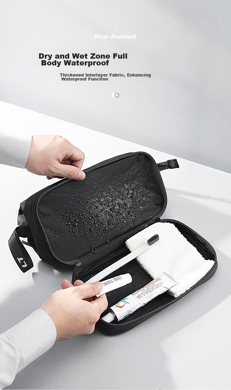 Lehuolvxing Men's Toiletry Bag, Large Capacity Wash Bag for Business Trips, Portable Wash Bag for Travel, Waterproof Toiletry Organizer 11